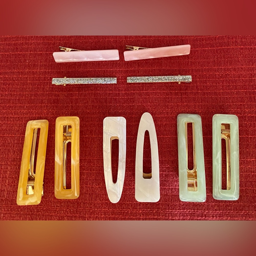 NEW-5 SETS OF ELEGANT MULTICOLOR HAIR BARETTES